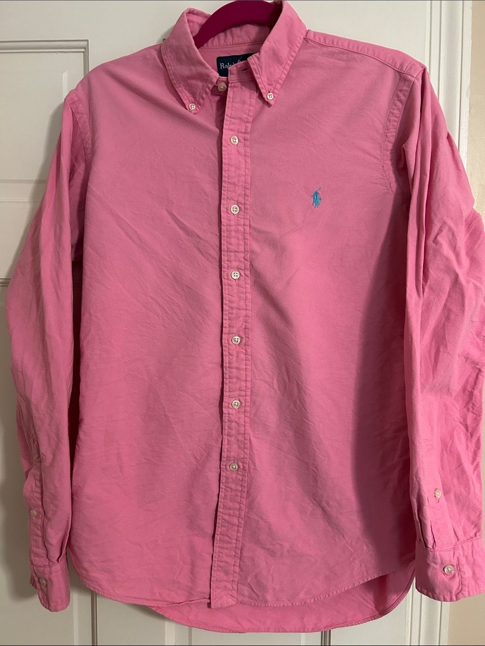 Ralph Lauren Pink Long-Sleeve Button-Down Shirt Small